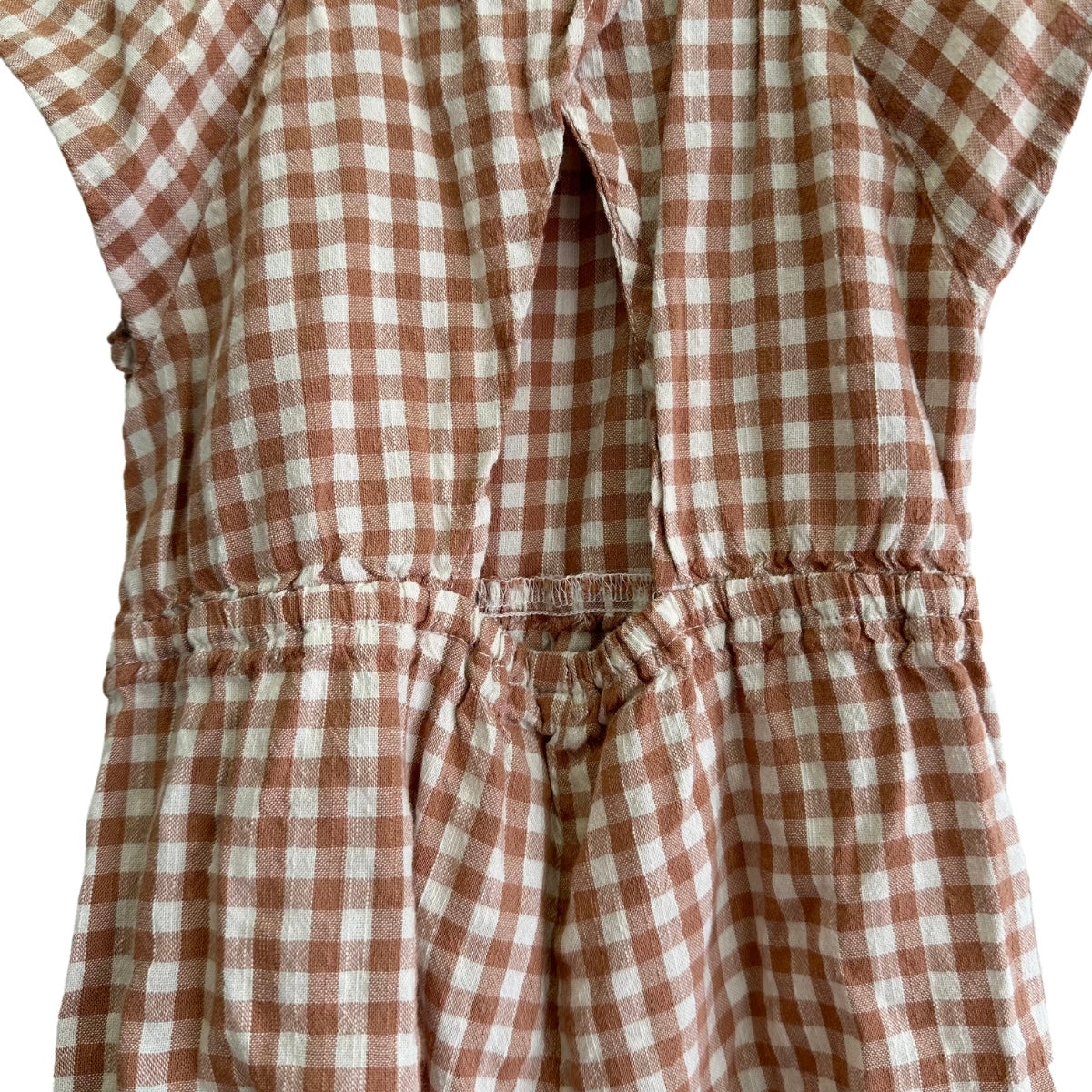 Brown Gingham Romper