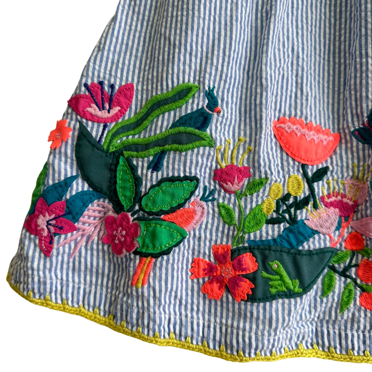 Mini Boden Dress with Appliqué Flowers