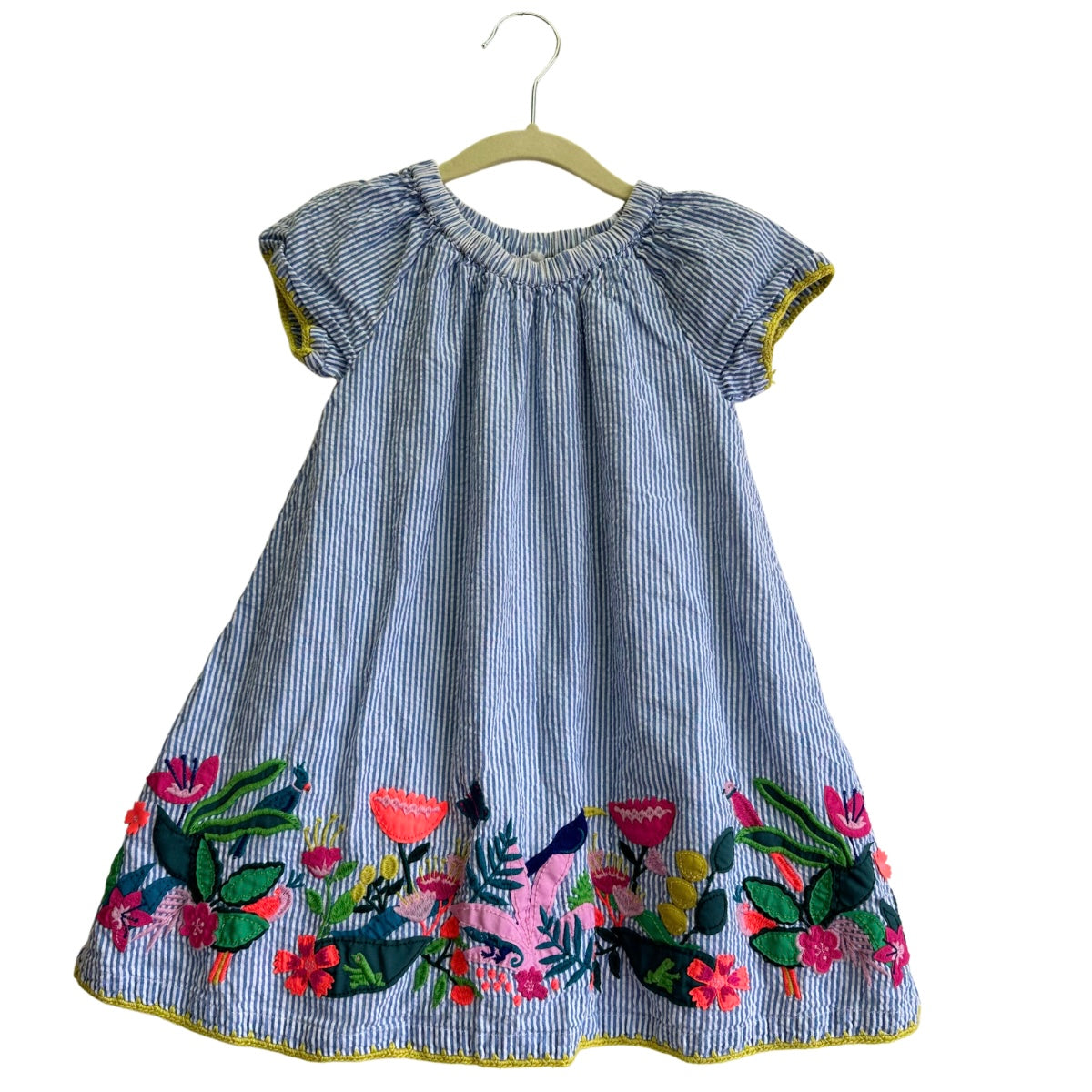 Mini Boden Dress with Appliqué Flowers