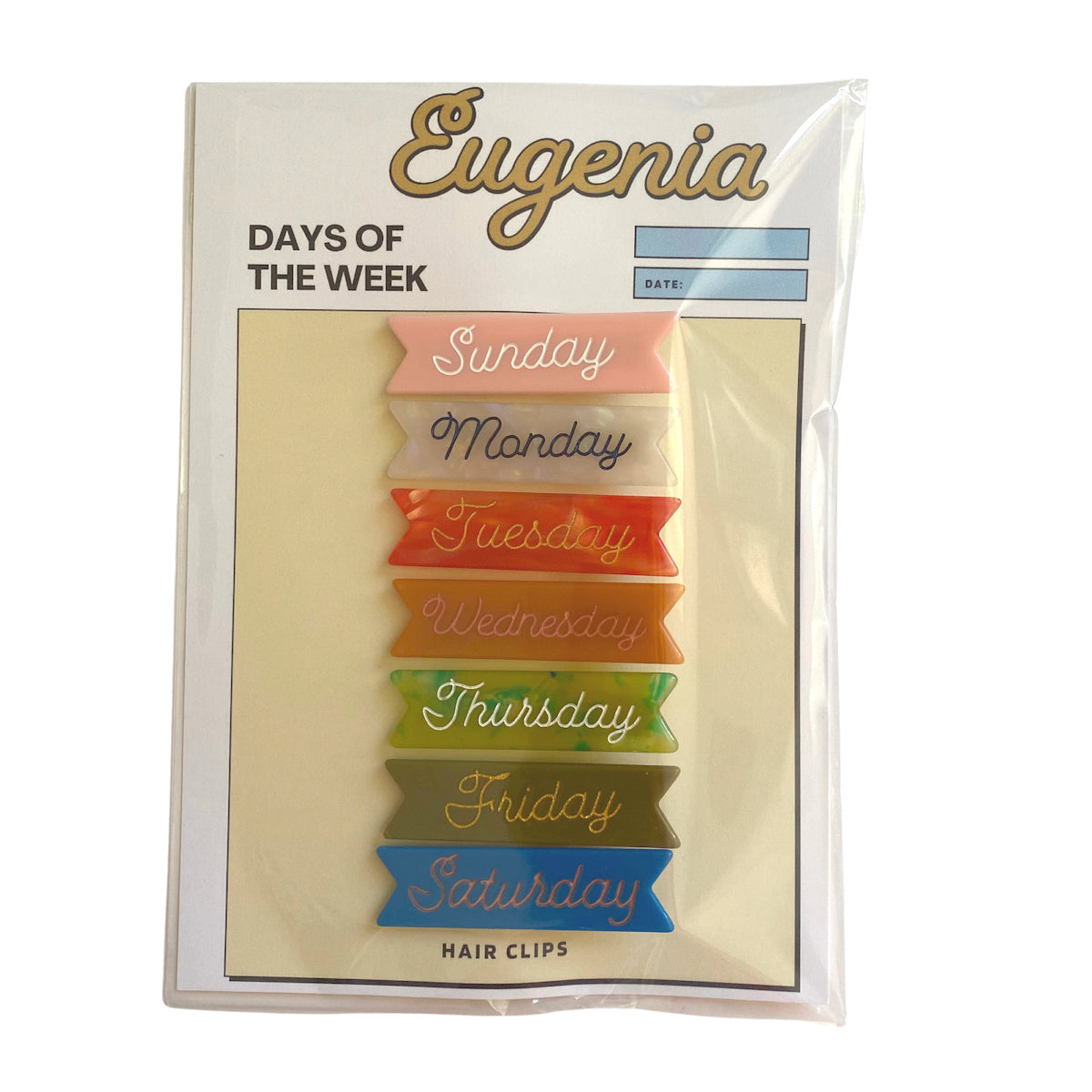 Days Of The Week Hair Clips